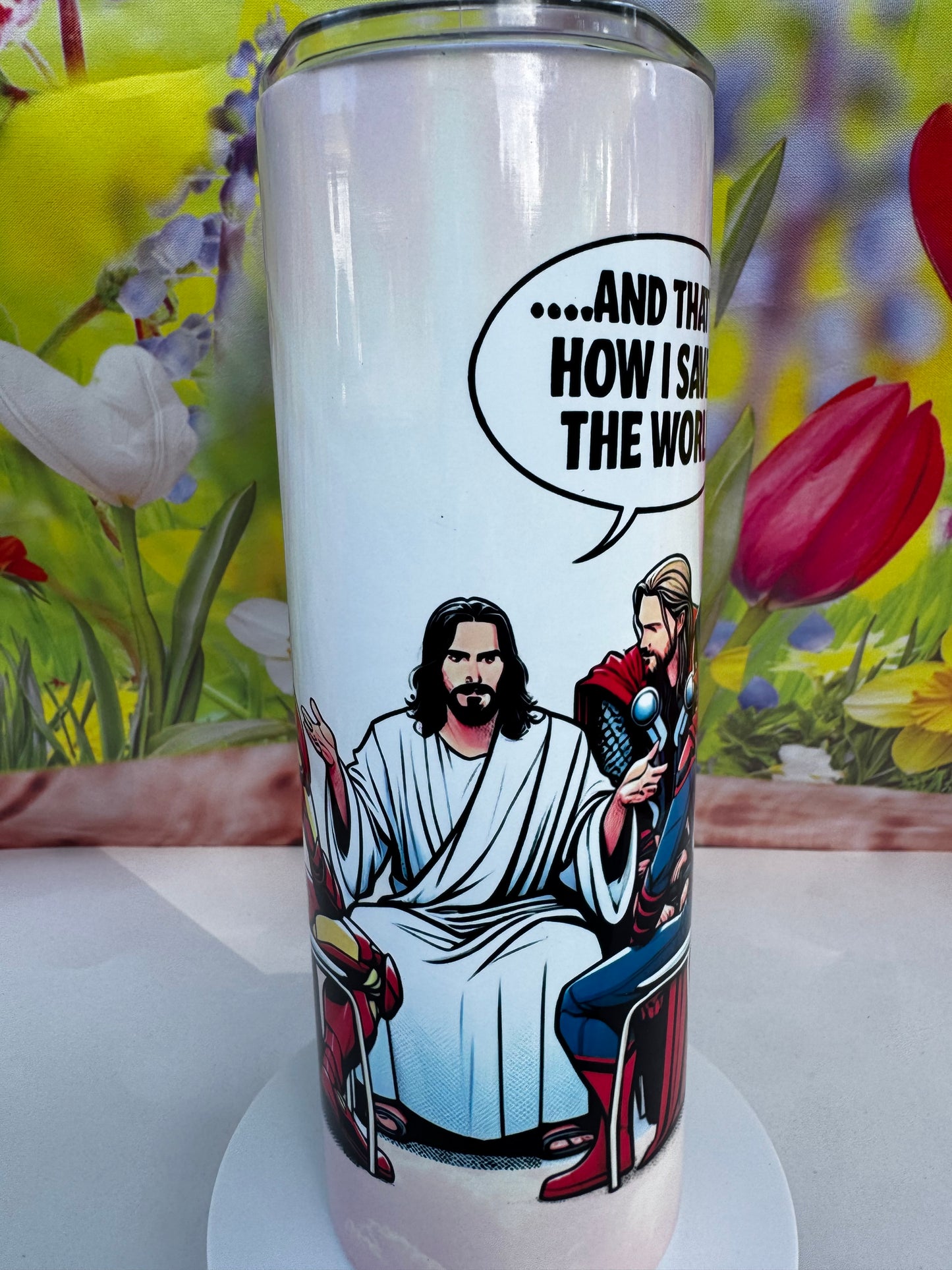 Jesus and Marvel 20 oz Tumbler