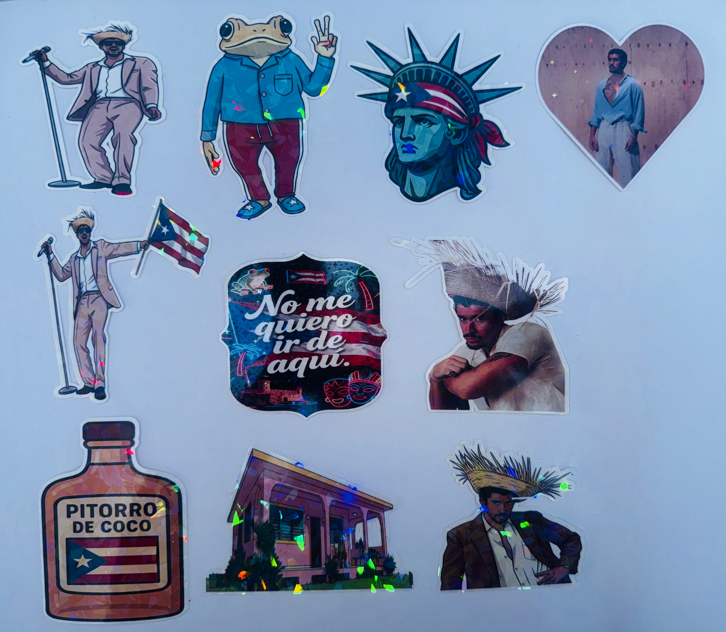 Holographic Puerto Rico Stickers