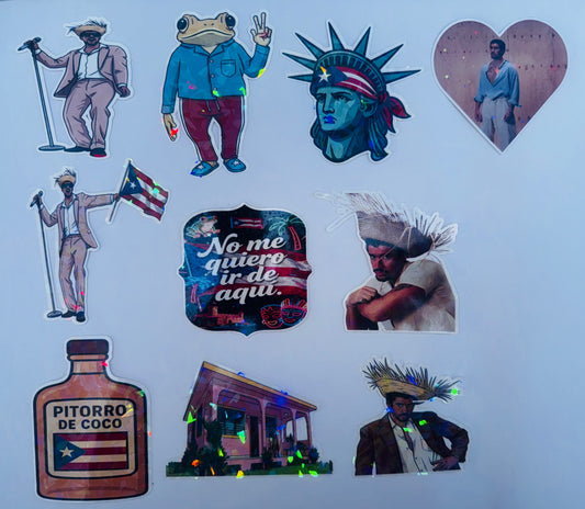 Holographic Puerto Rico Stickers