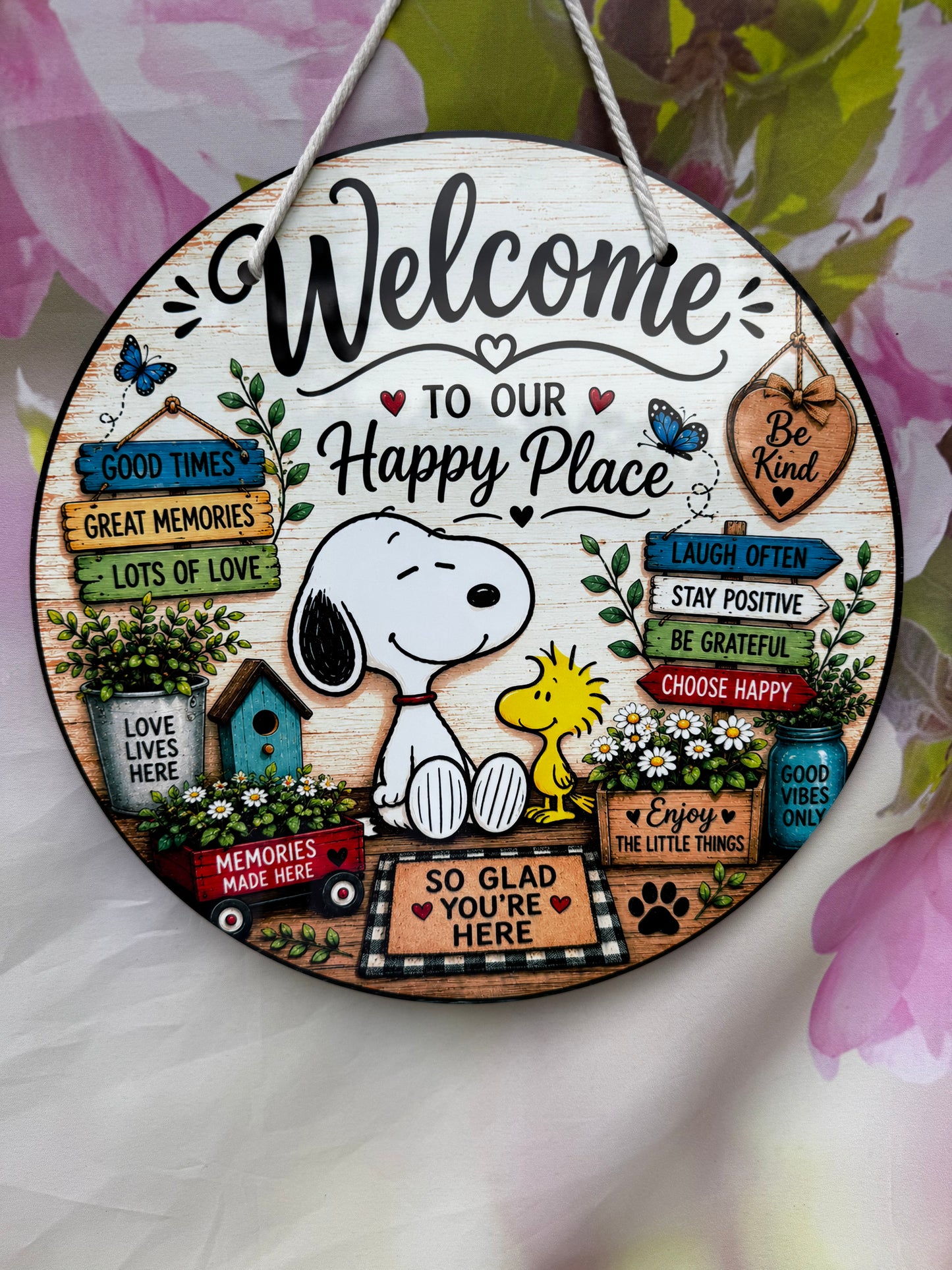 Snoopy 12x12 Aluminum door sign