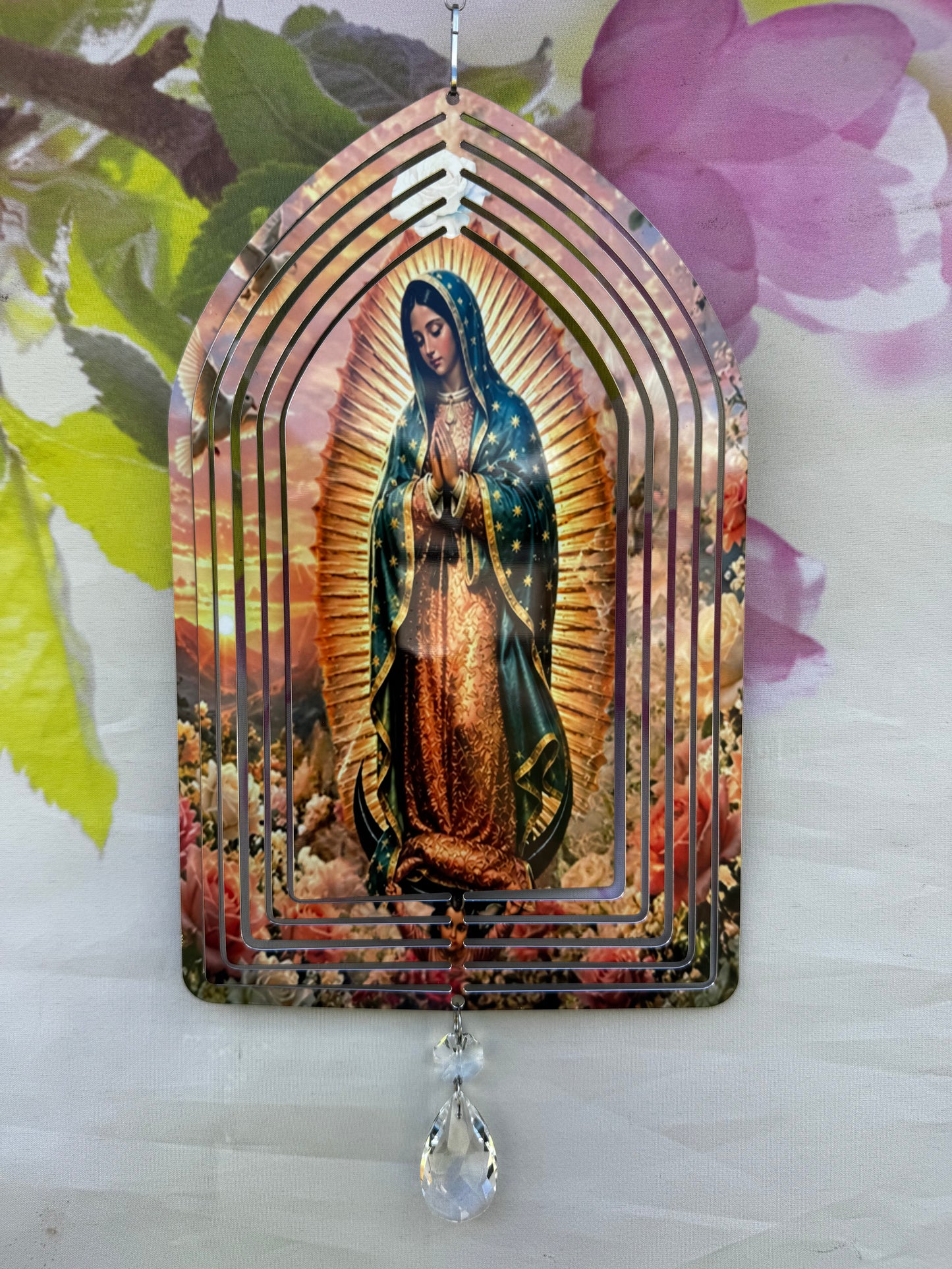 Virgin of Guadalupe 10 inch Cathedral Windspinner