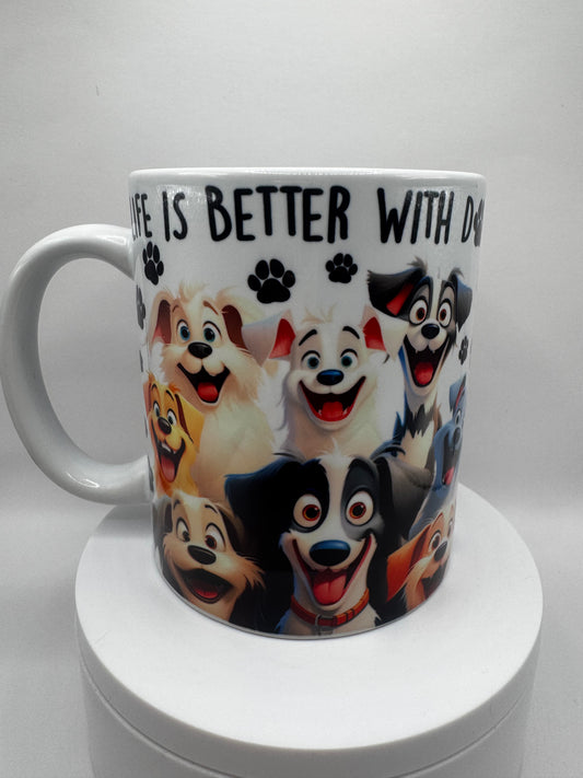 Life is Better with Dogs 11 oz Mug