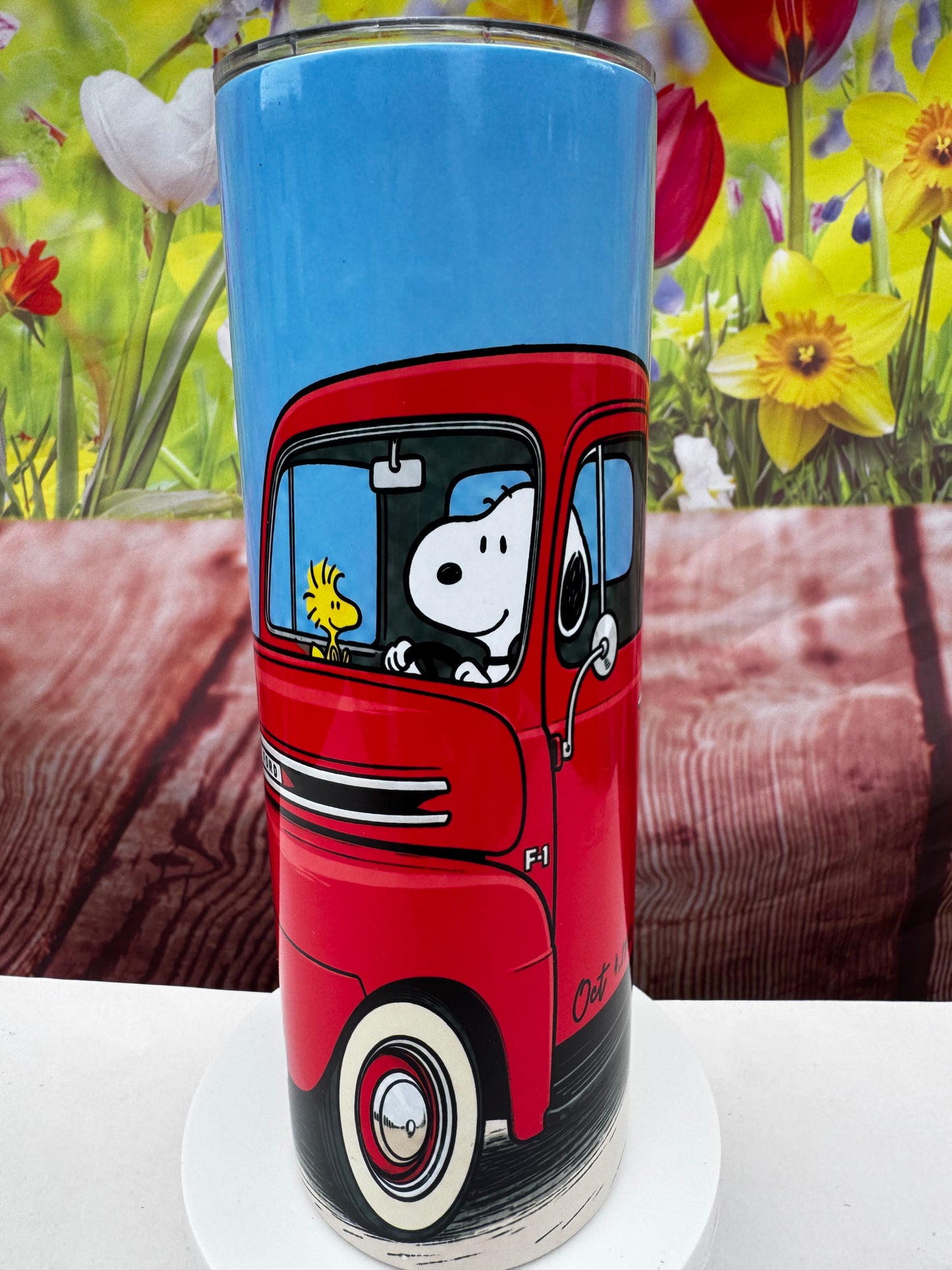 Snoopy and Woodstock 1950 Ford 20 oz Tumbler