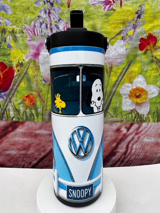 Snoopy and Woodstock Blue Volkswagen 20 oz Sport Tumbler