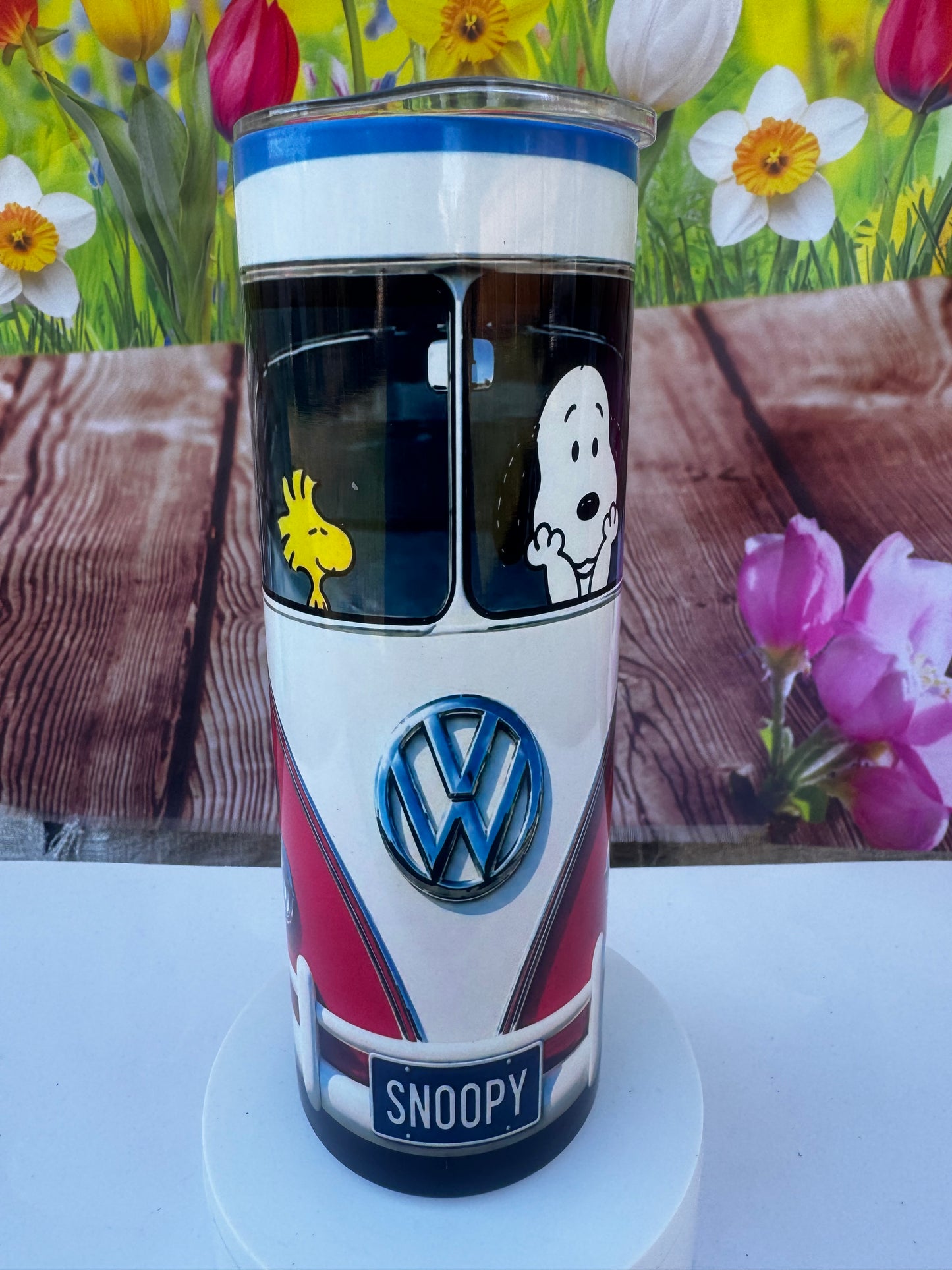 Snoopy and Woodstock Volkswagen 20 oz Tumbler