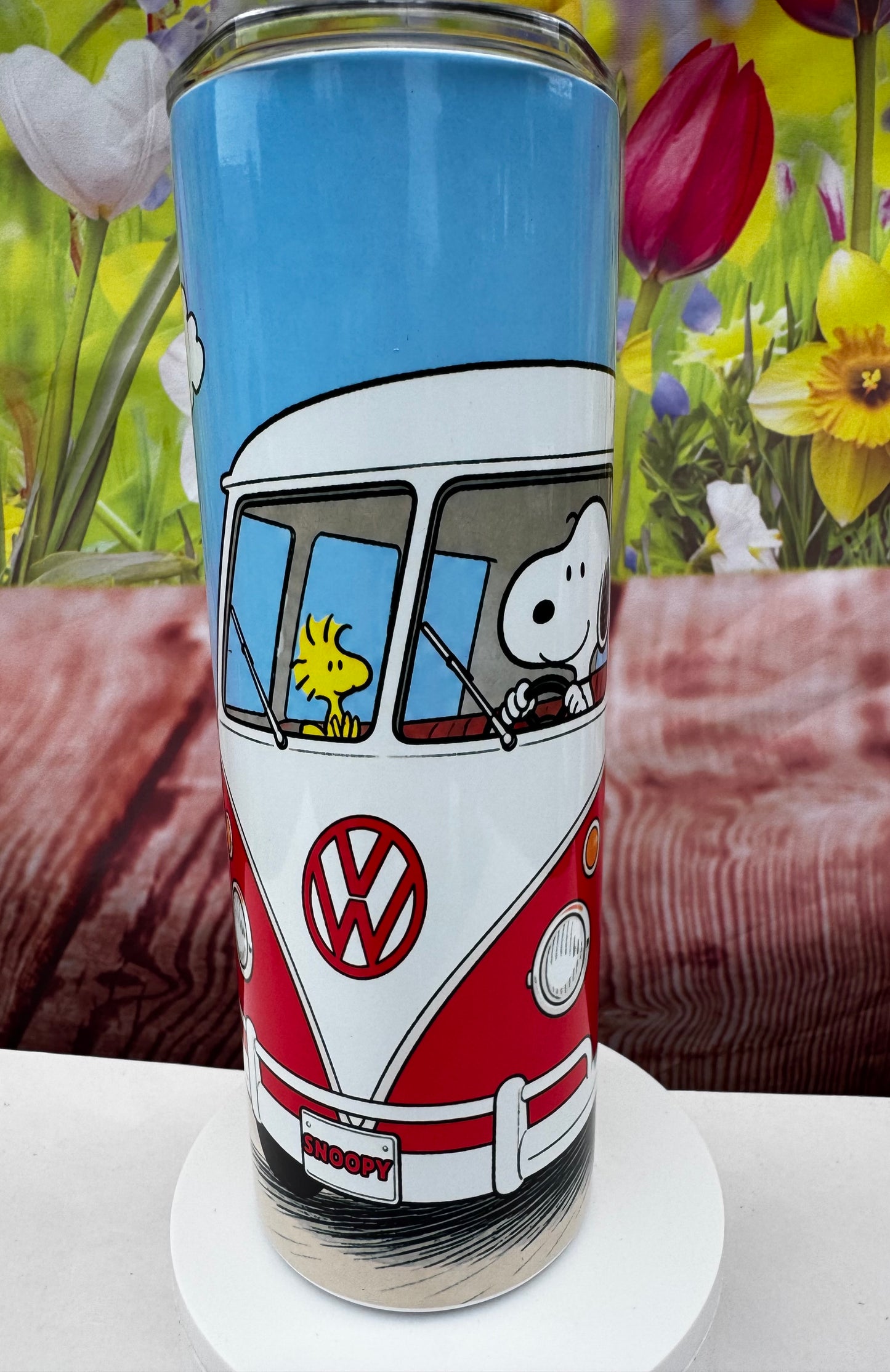Snoopy and Woodstock Red Volkswagen bus 20 oz
