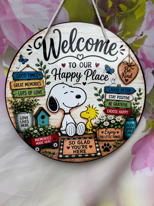 Snoopy 12x12 Aluminum door sign