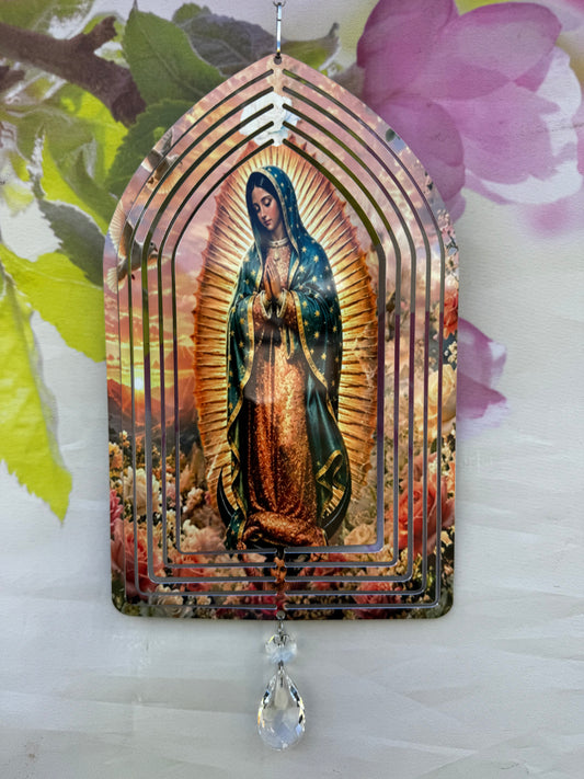 Virgin of Guadalupe 10 inch Cathedral Windspinner