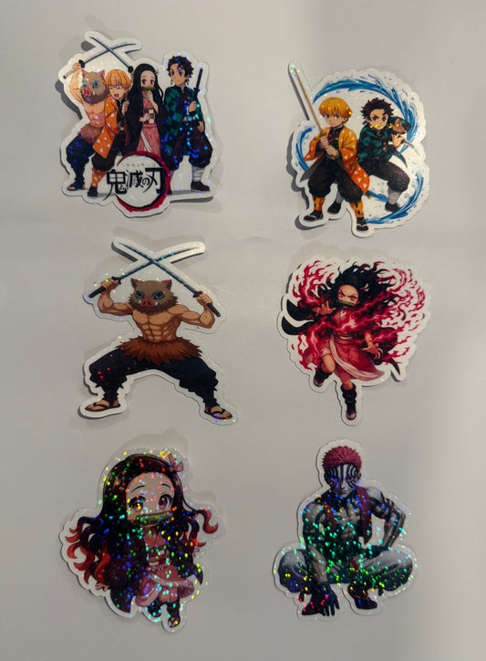 Holographic Demon Slayer Stickers