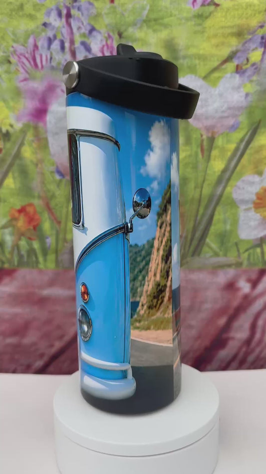 Snoopy and Woodstock Blue Volkswagen 20 oz Sport Tumbler