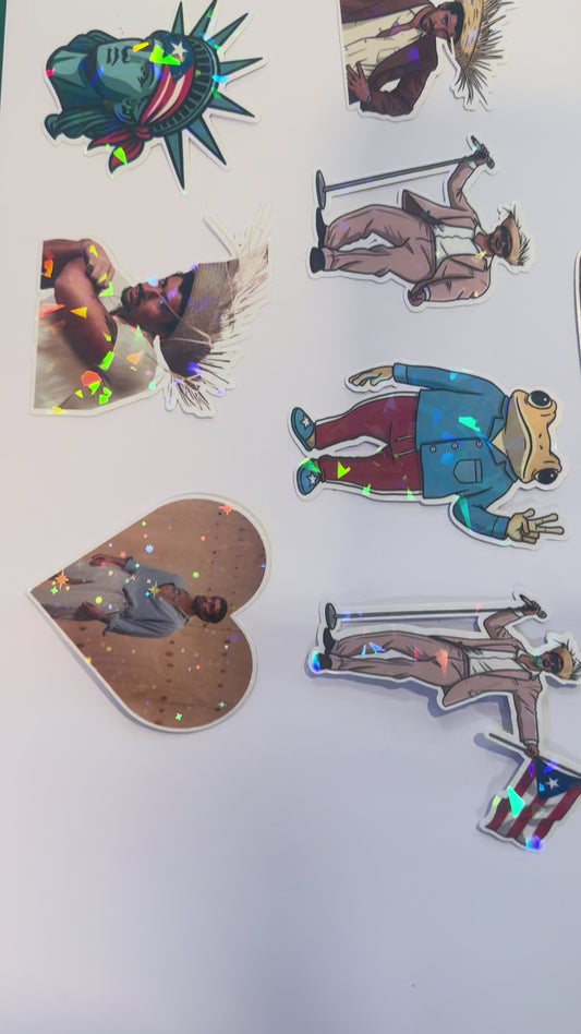 Holographic Puerto Rico Stickers